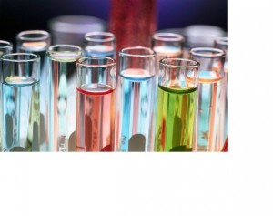 test tubes with colored fluids