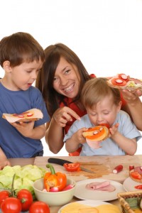 a family enjoying a fresh, healthy meal