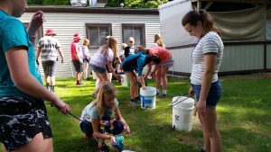 Fond du Lac County 4-H Youth tie-dye t-shirts at camp