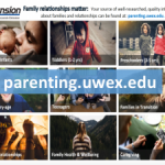 parenting.extension.wisc.edu splash page with images for each age milestone