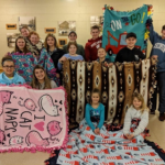 Busy Bees 4-H Club made colorful blankets for Project Linus.