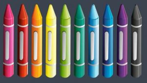 picture of all different colored crayons