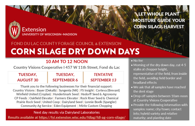 2022 corn silage dry down postcard